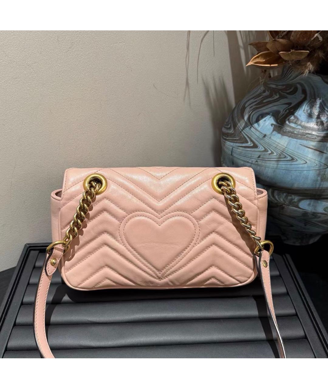 GUCCI Розовая кожаная сумка через плечо, фото 2