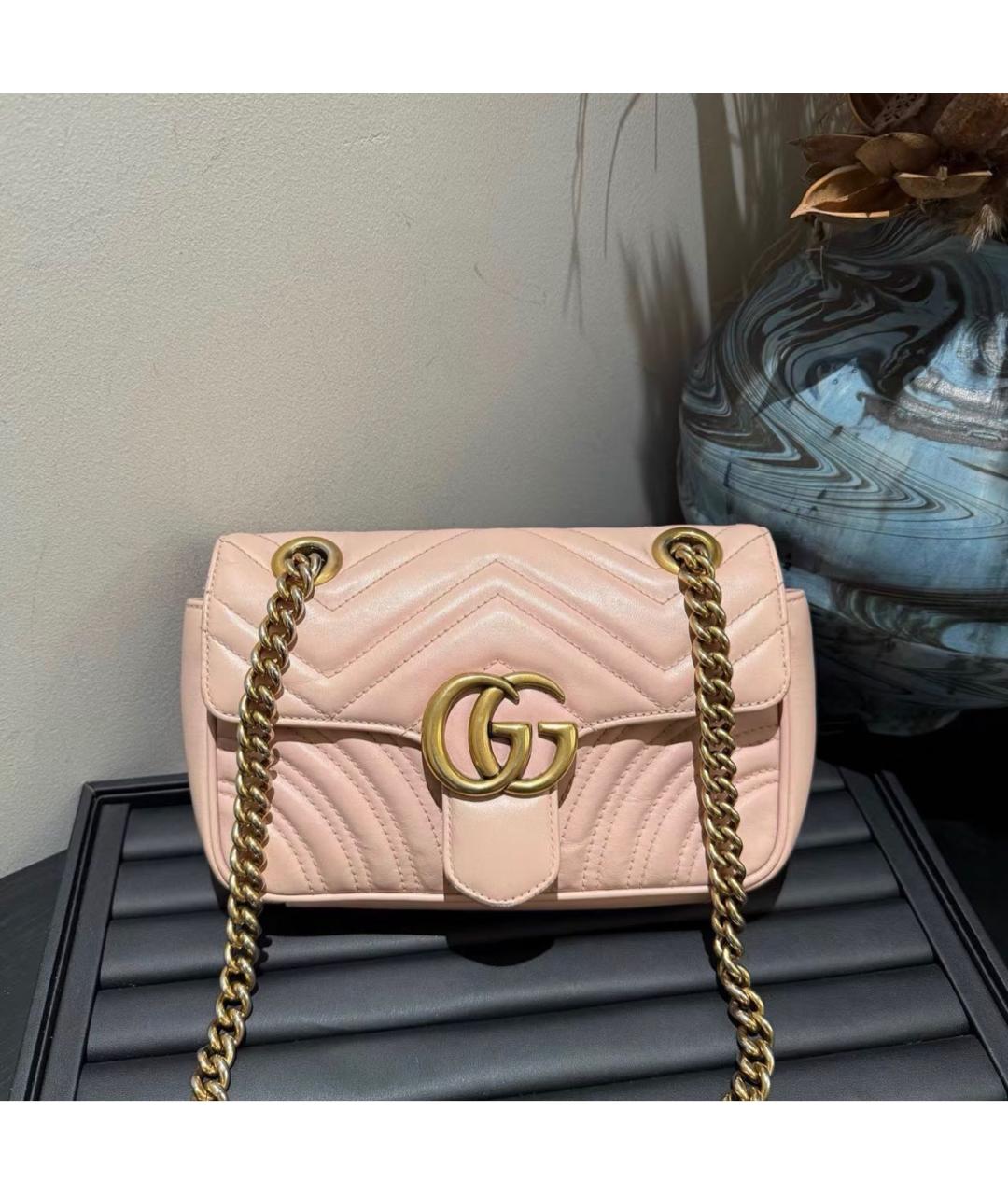 GUCCI Розовая кожаная сумка через плечо, фото 9