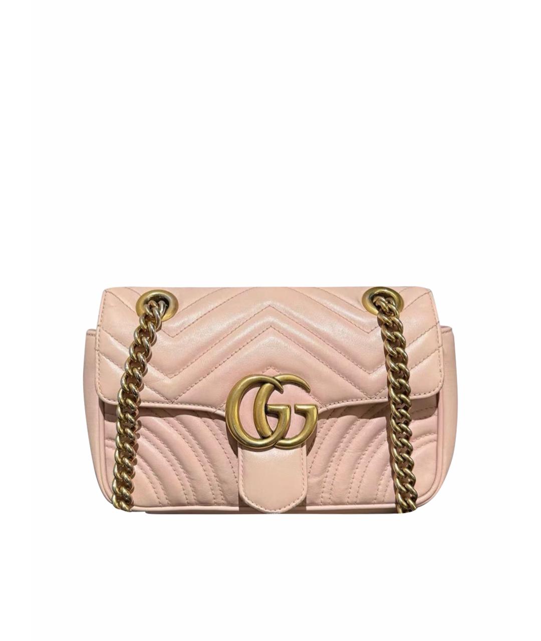 GUCCI Розовая кожаная сумка через плечо, фото 1