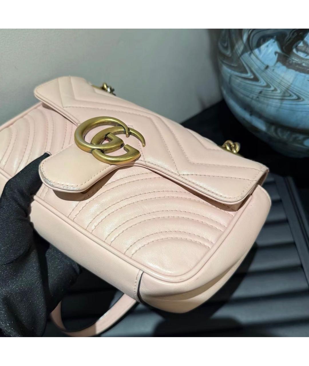 GUCCI Розовая кожаная сумка через плечо, фото 8