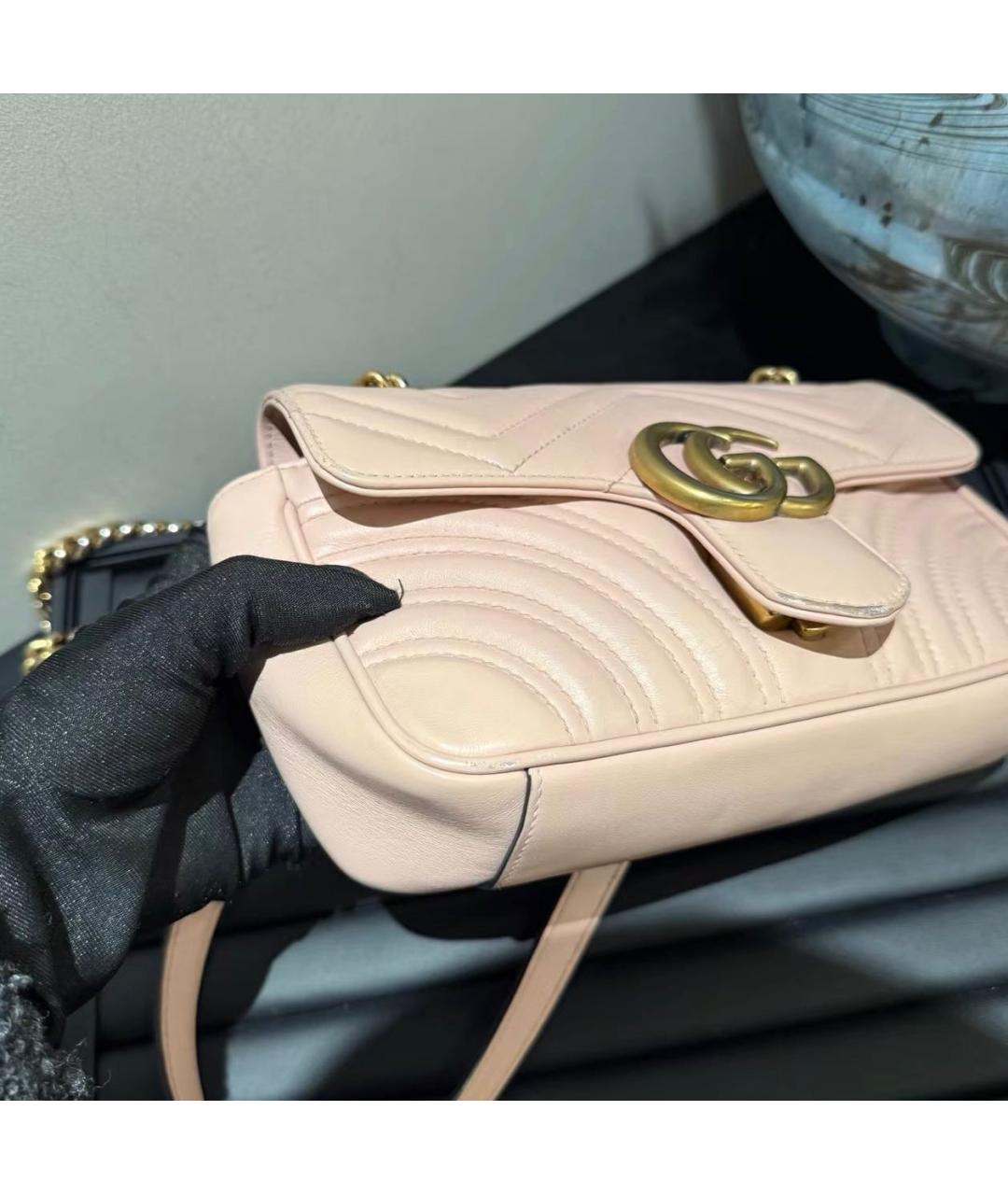 GUCCI Розовая кожаная сумка через плечо, фото 6