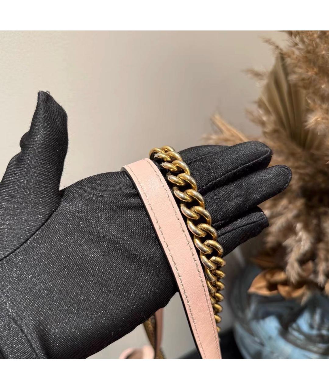GUCCI Розовая кожаная сумка через плечо, фото 7