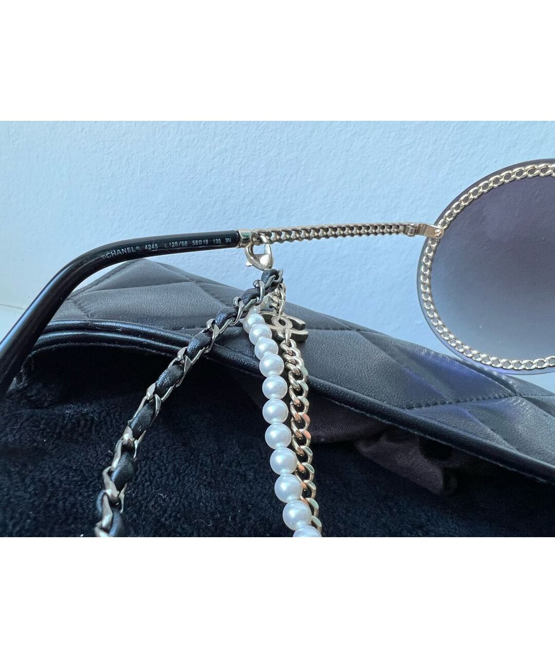 CHANEL PRE-OWNED Коричневые металлические солнцезащитные очки, фото 5