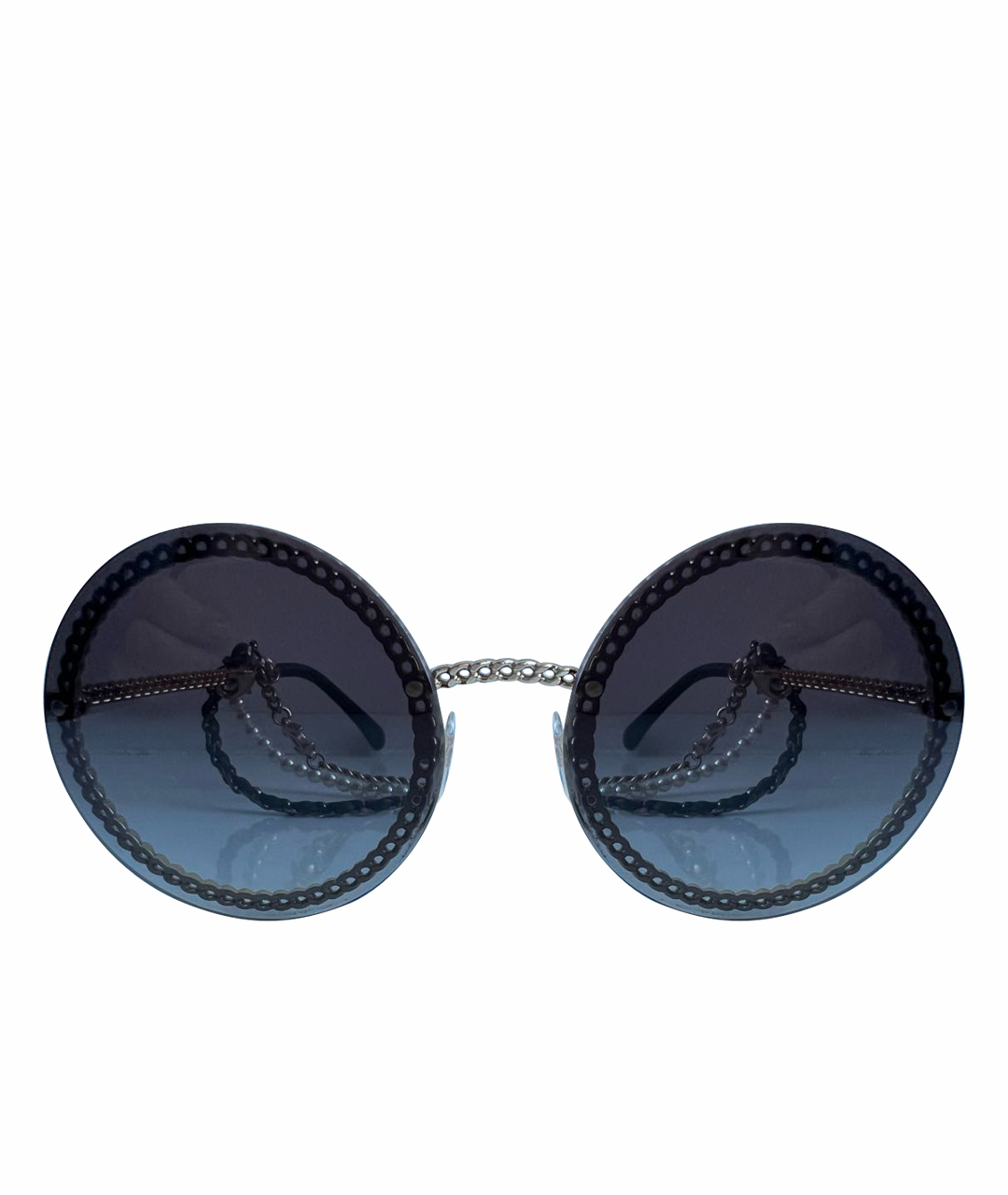 CHANEL PRE-OWNED Коричневые металлические солнцезащитные очки, фото 1