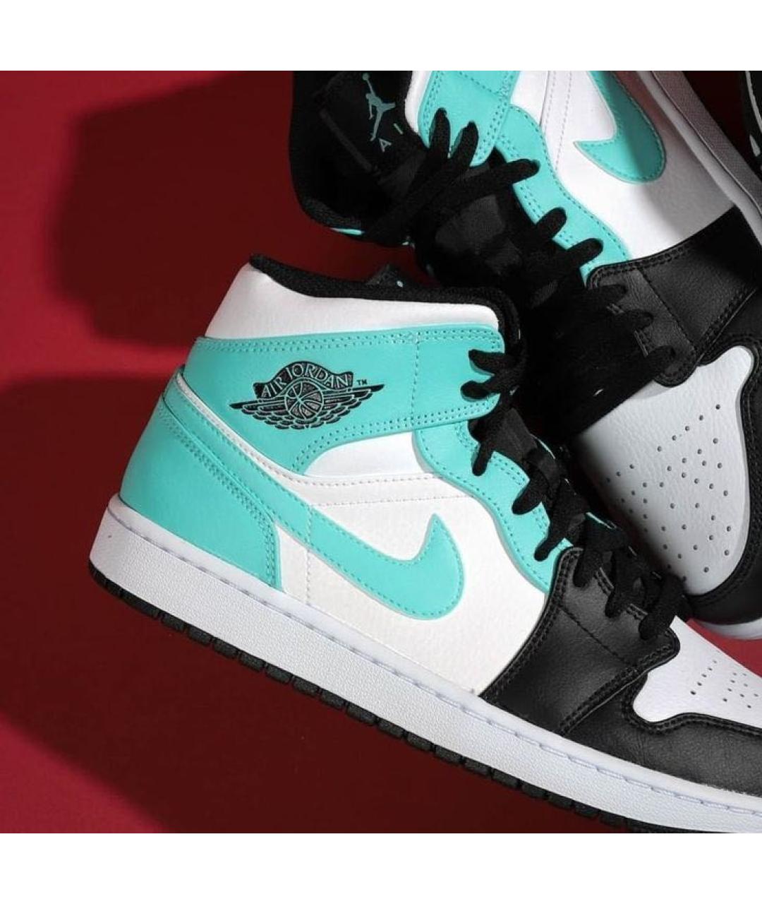 JORDAN Бирюзовые кожаные кеды, фото 5