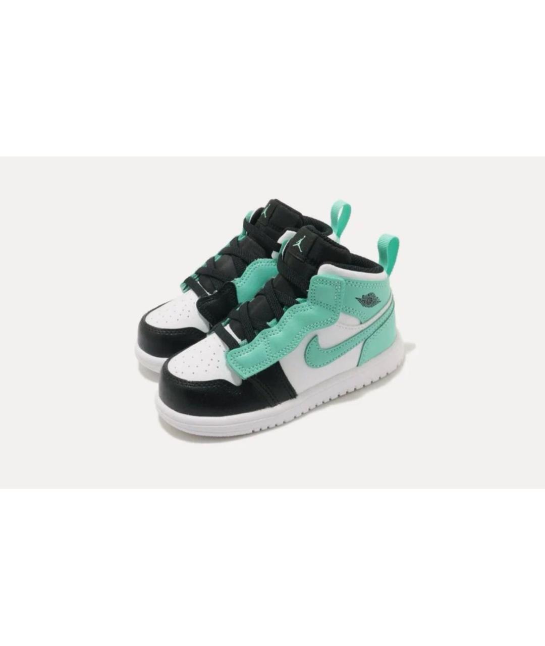 JORDAN Бирюзовые кожаные кеды, фото 3