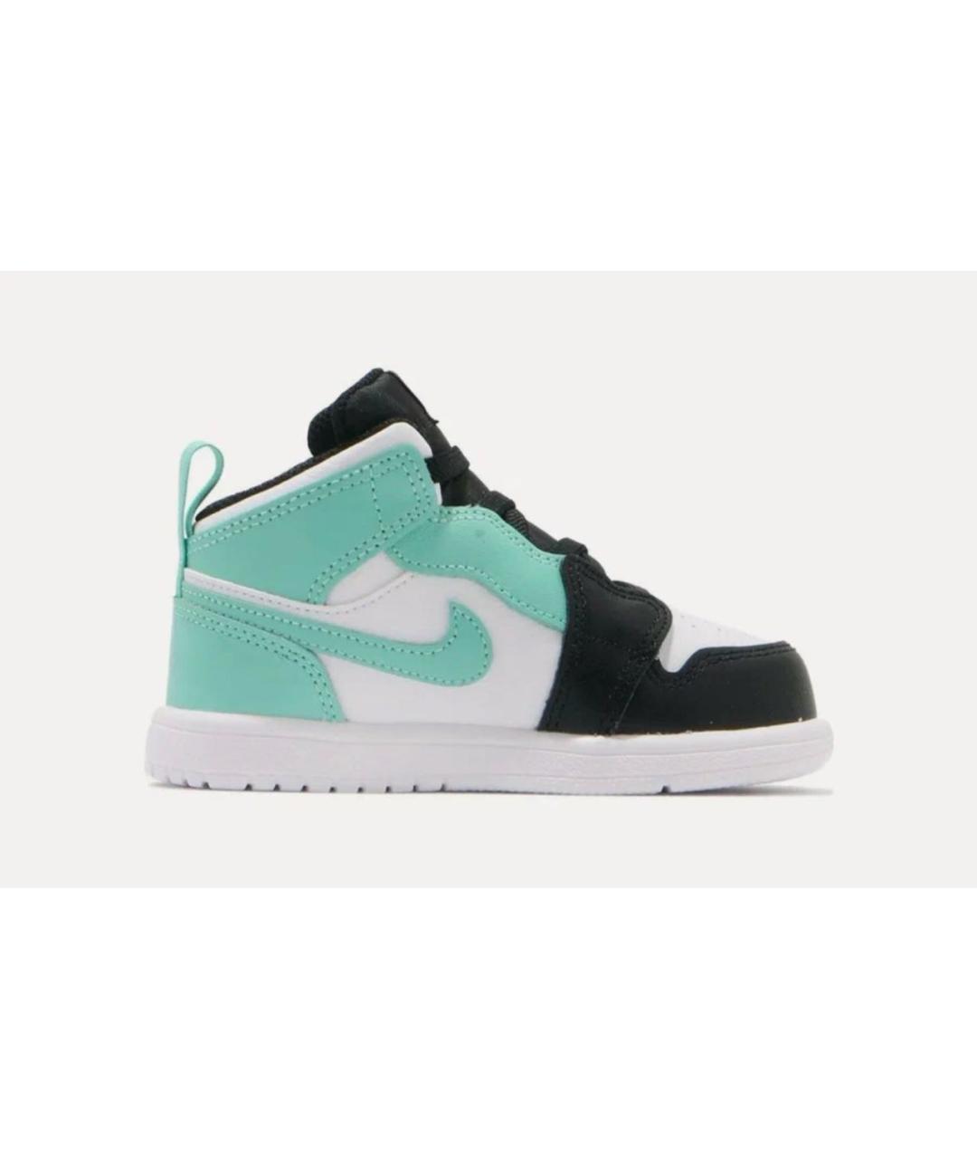 JORDAN Бирюзовые кожаные кеды, фото 2