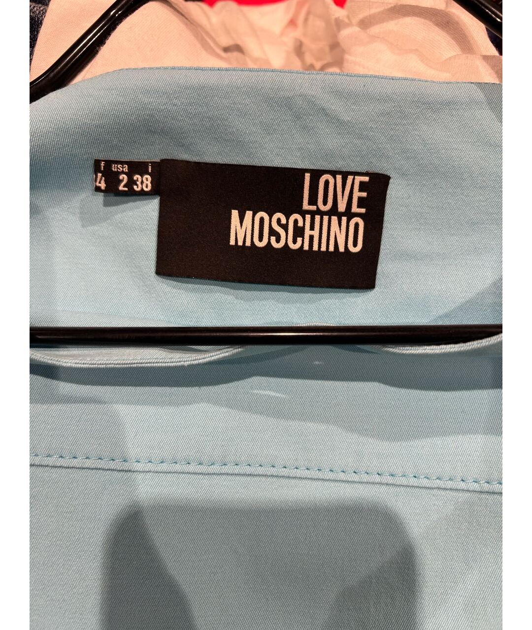 LOVE MOSCHINO Бирюзовое хлопко-эластановое платье, фото 3