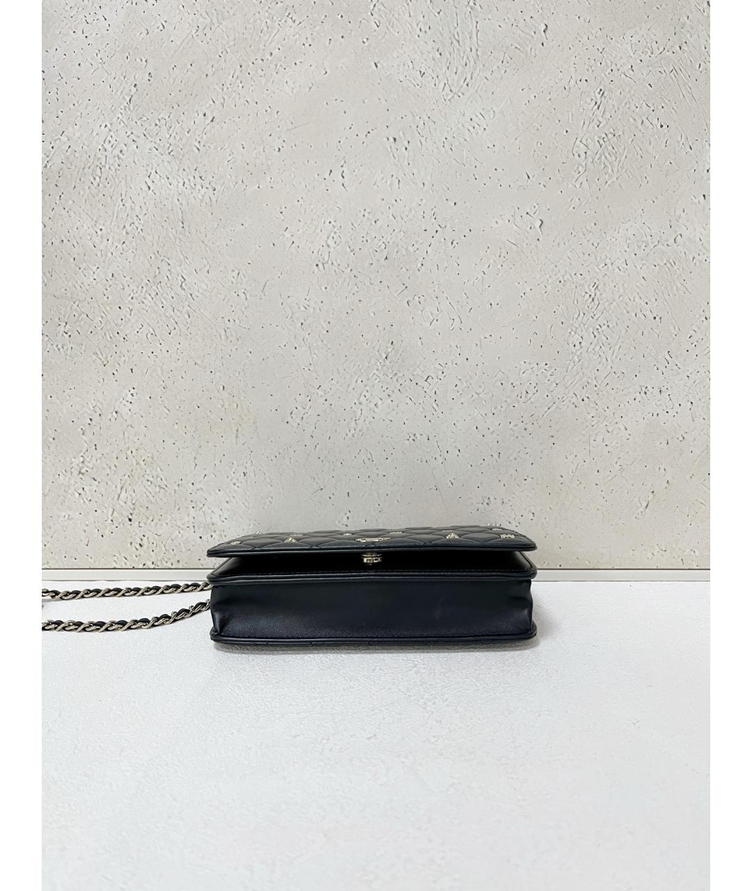 CHANEL Черная кожаная сумка через плечо, фото 5