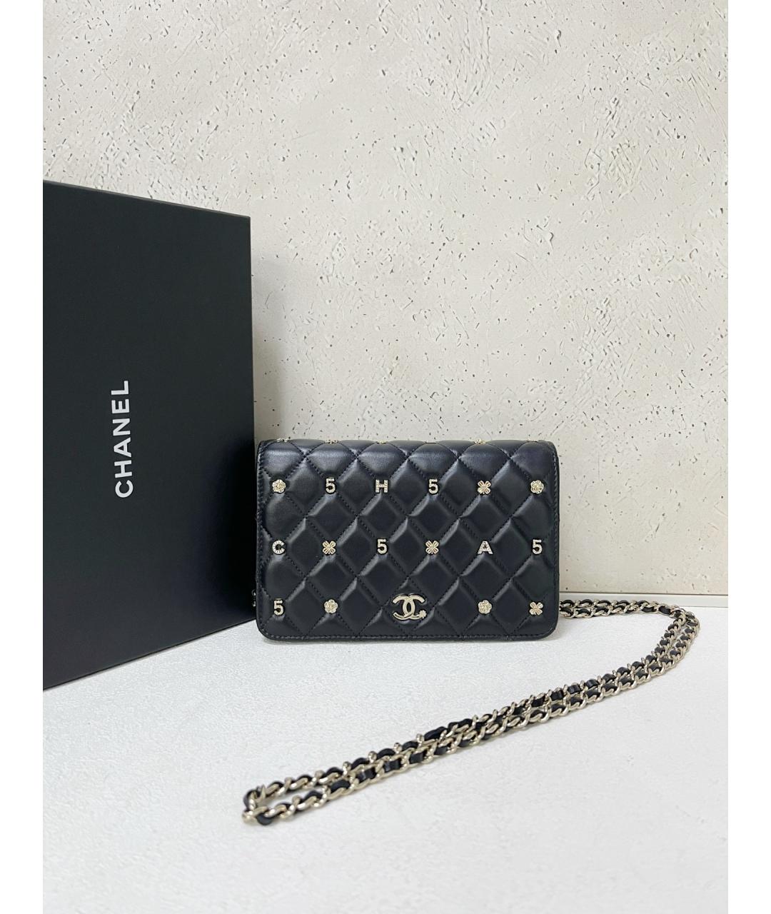 CHANEL Черная кожаная сумка через плечо, фото 7