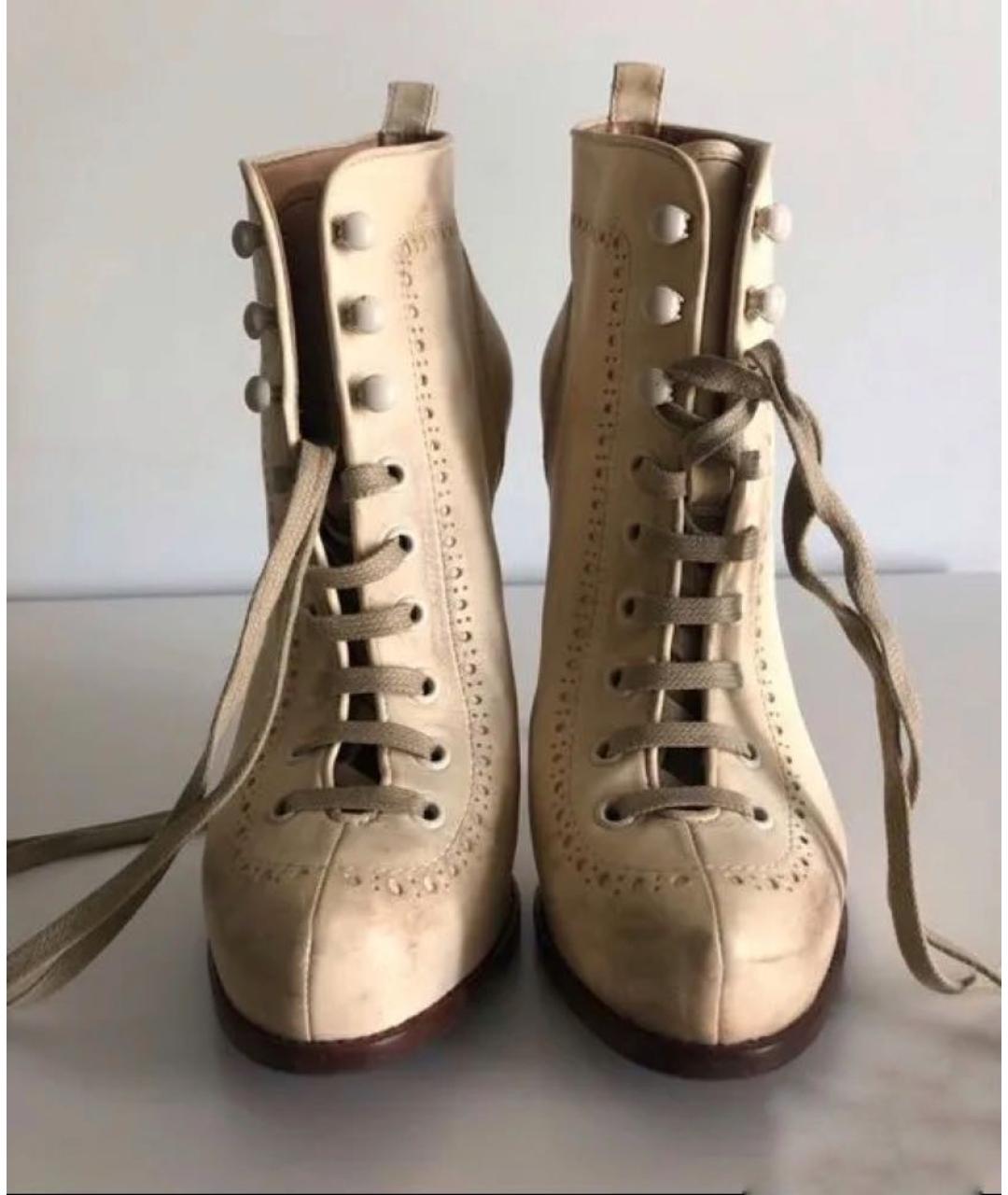 DSQUARED2 Бежевые кожаные ботильоны, фото 2