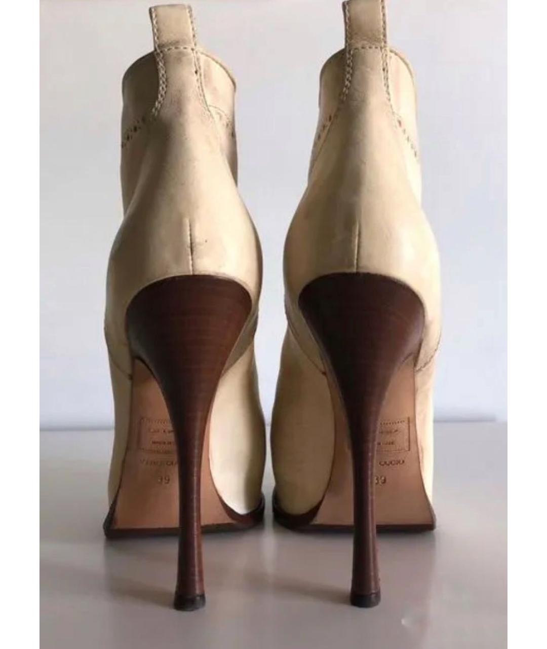 DSQUARED2 Бежевые кожаные ботильоны, фото 3