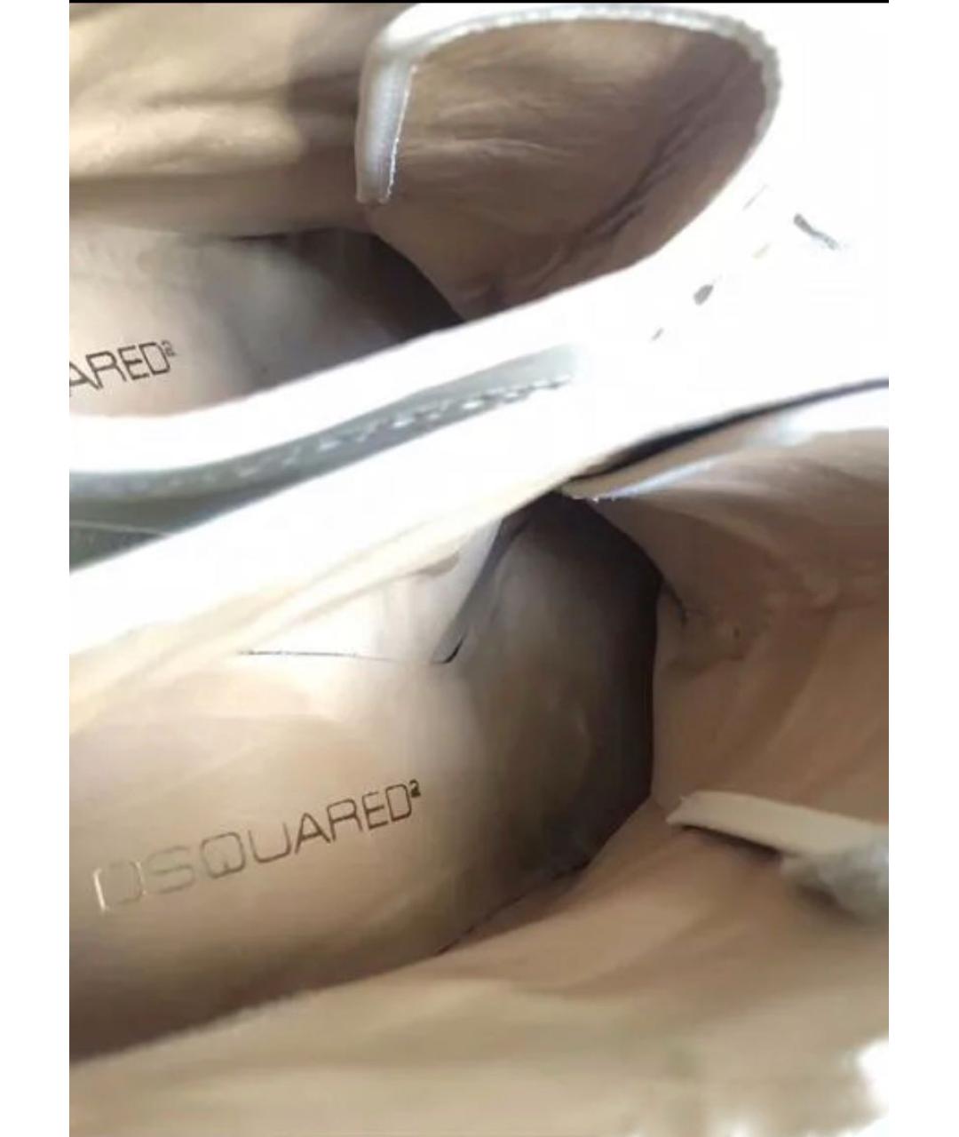 DSQUARED2 Бежевые кожаные ботильоны, фото 4