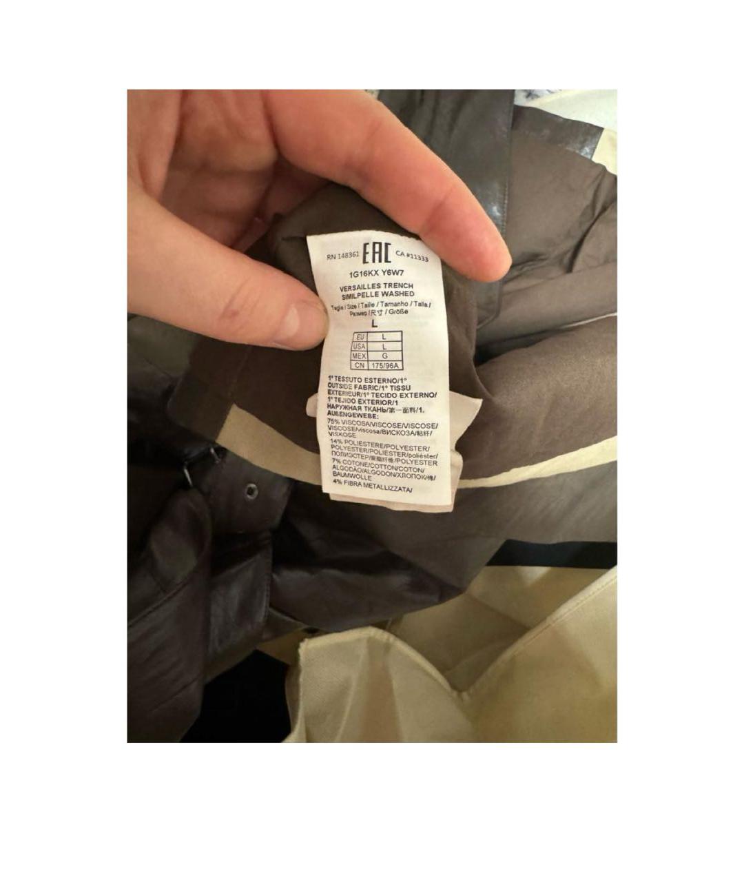 PINKO Коричневый полиэстеровый тренч/плащ, фото 6