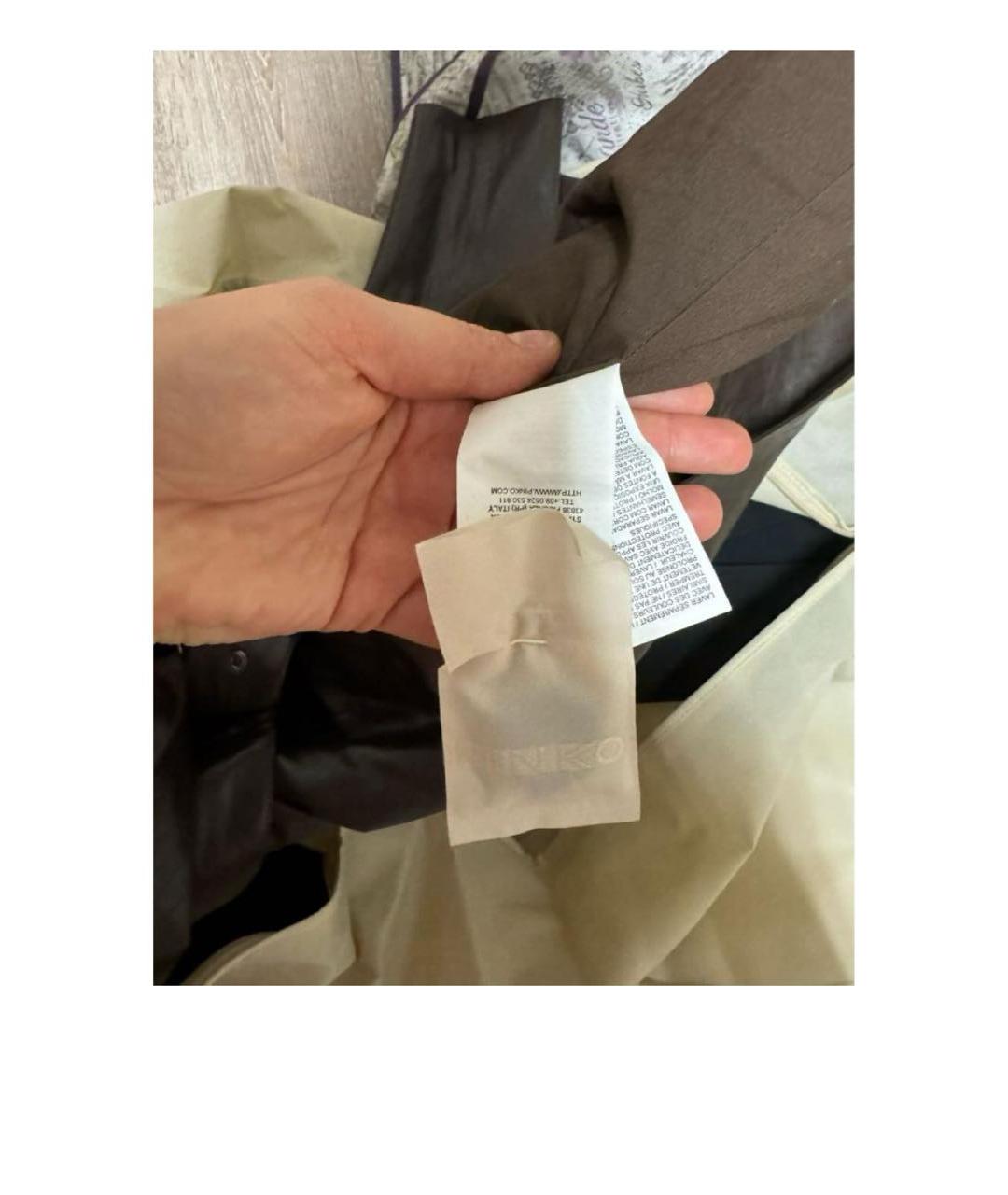 PINKO Коричневый полиэстеровый тренч/плащ, фото 4