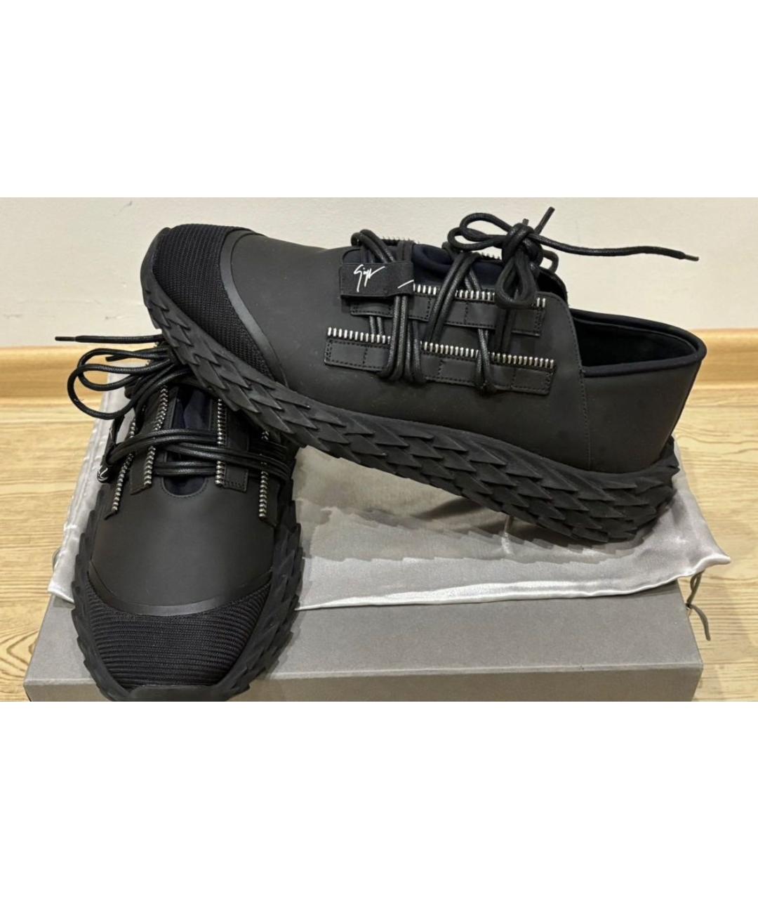 GIUSEPPE ZANOTTI DESIGN Черные нубуковые высокие кроссовки / кеды, фото 5