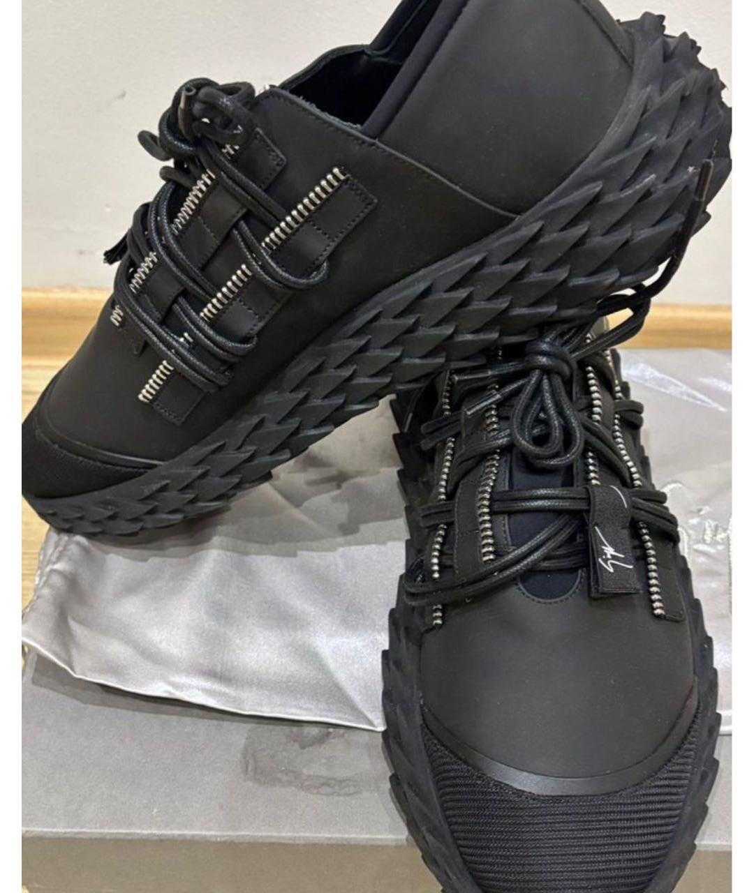 GIUSEPPE ZANOTTI DESIGN Черные нубуковые высокие кроссовки / кеды, фото 4