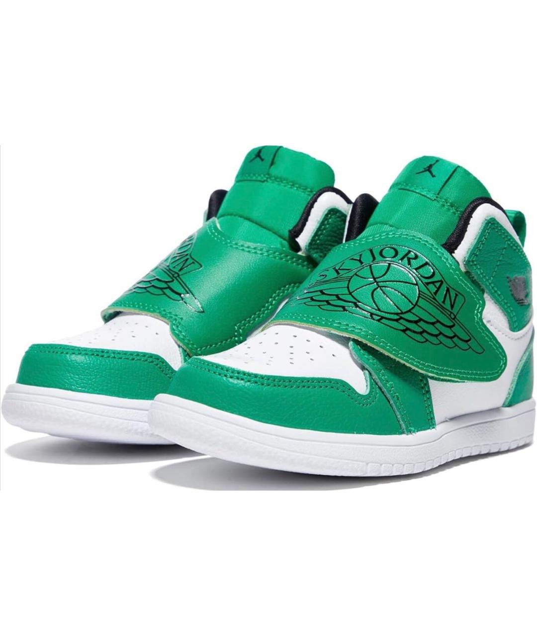 JORDAN Зеленые кожаные кеды, фото 2