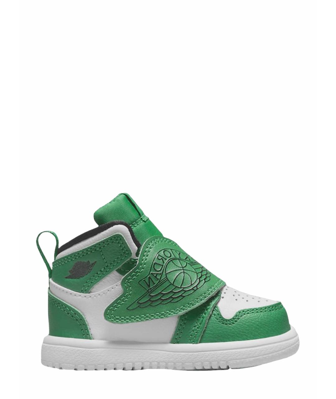 JORDAN Зеленые кожаные кеды, фото 1