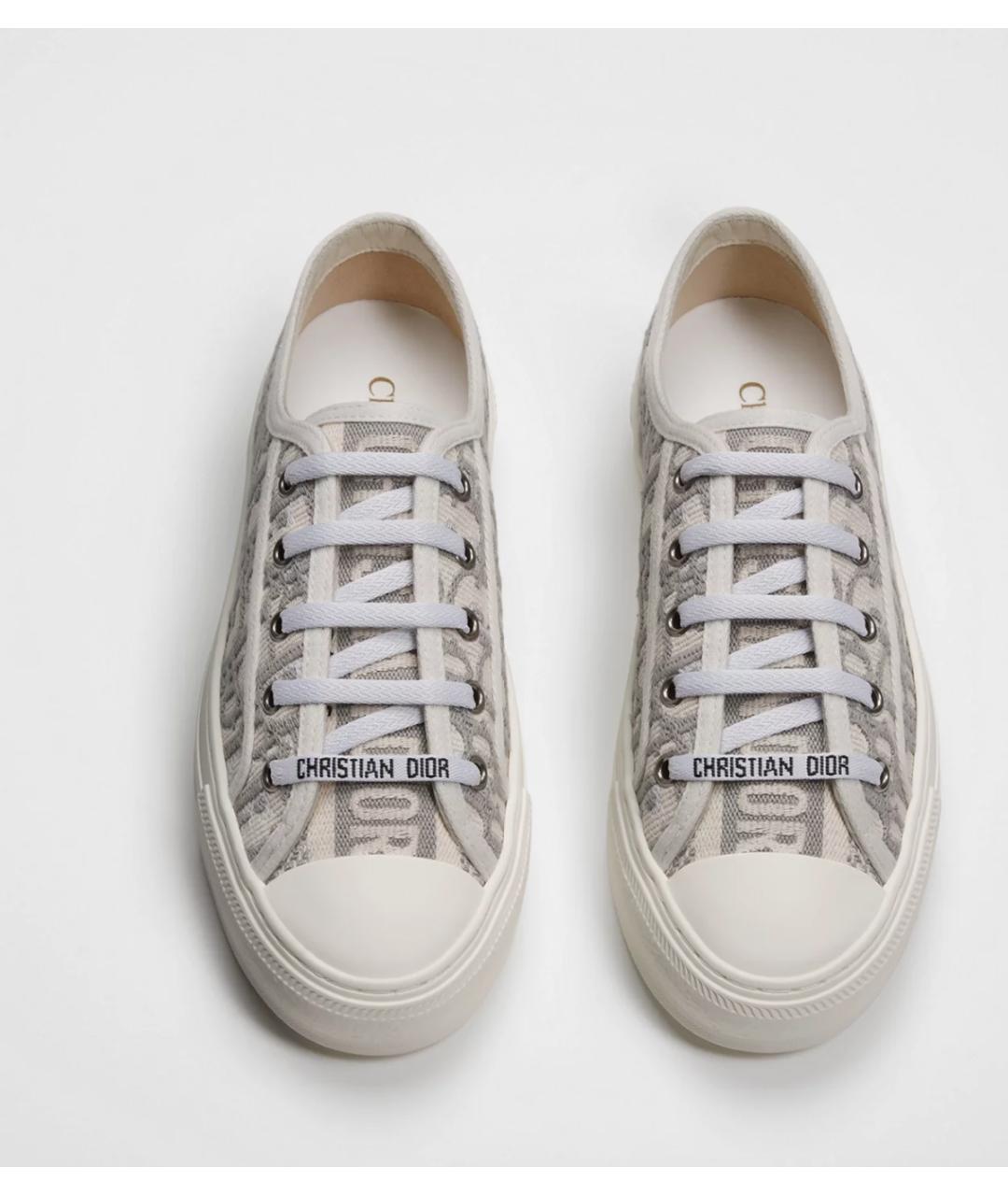CHRISTIAN DIOR Серые текстильные кеды, фото 2