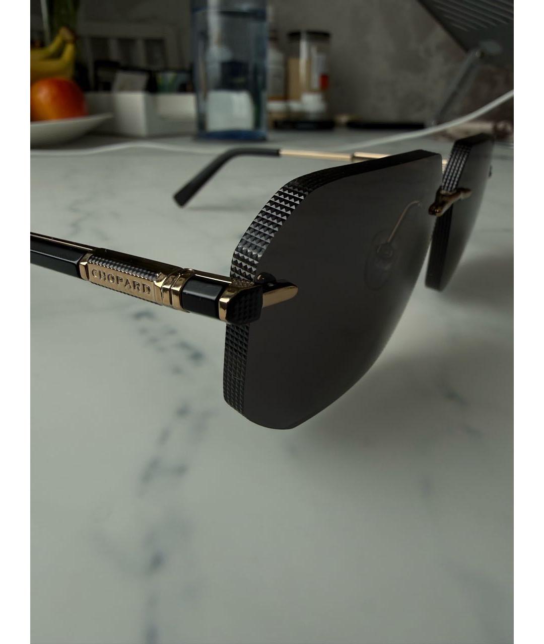 CHOPARD Черные металлические солнцезащитные очки, фото 3