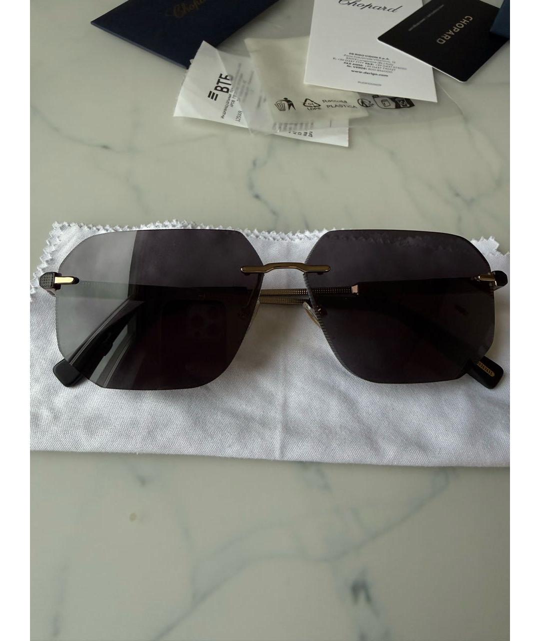CHOPARD Черные металлические солнцезащитные очки, фото 9