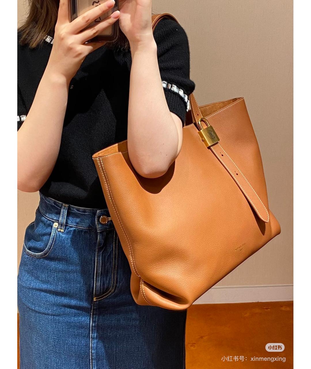 LOUIS VUITTON Коричневая кожаная сумка через плечо, фото 6