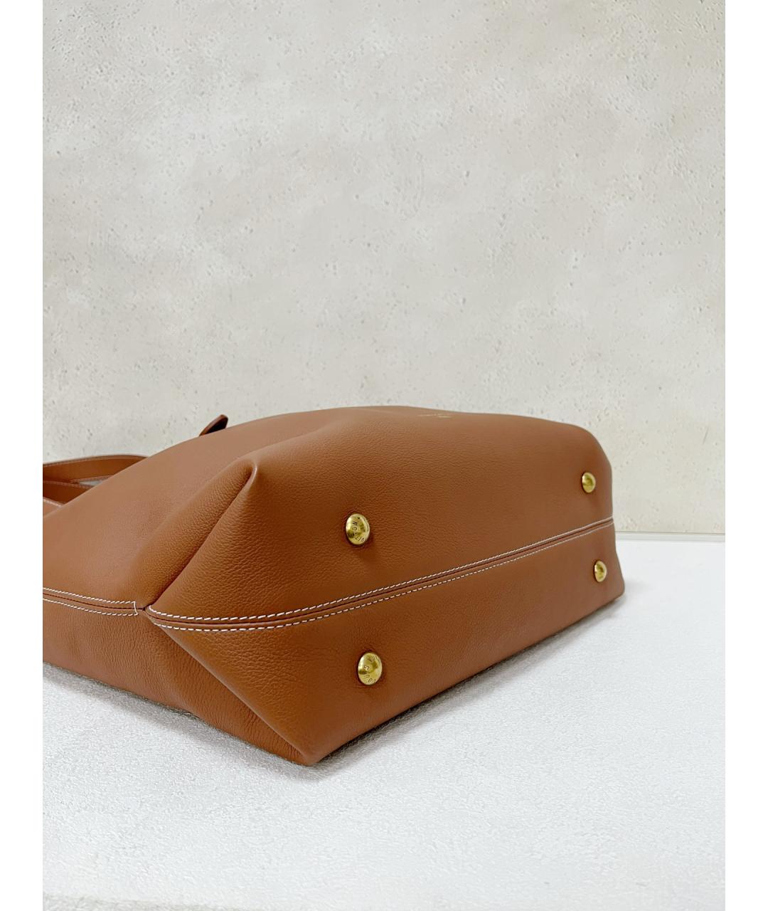 LOUIS VUITTON Коричневая кожаная сумка через плечо, фото 5