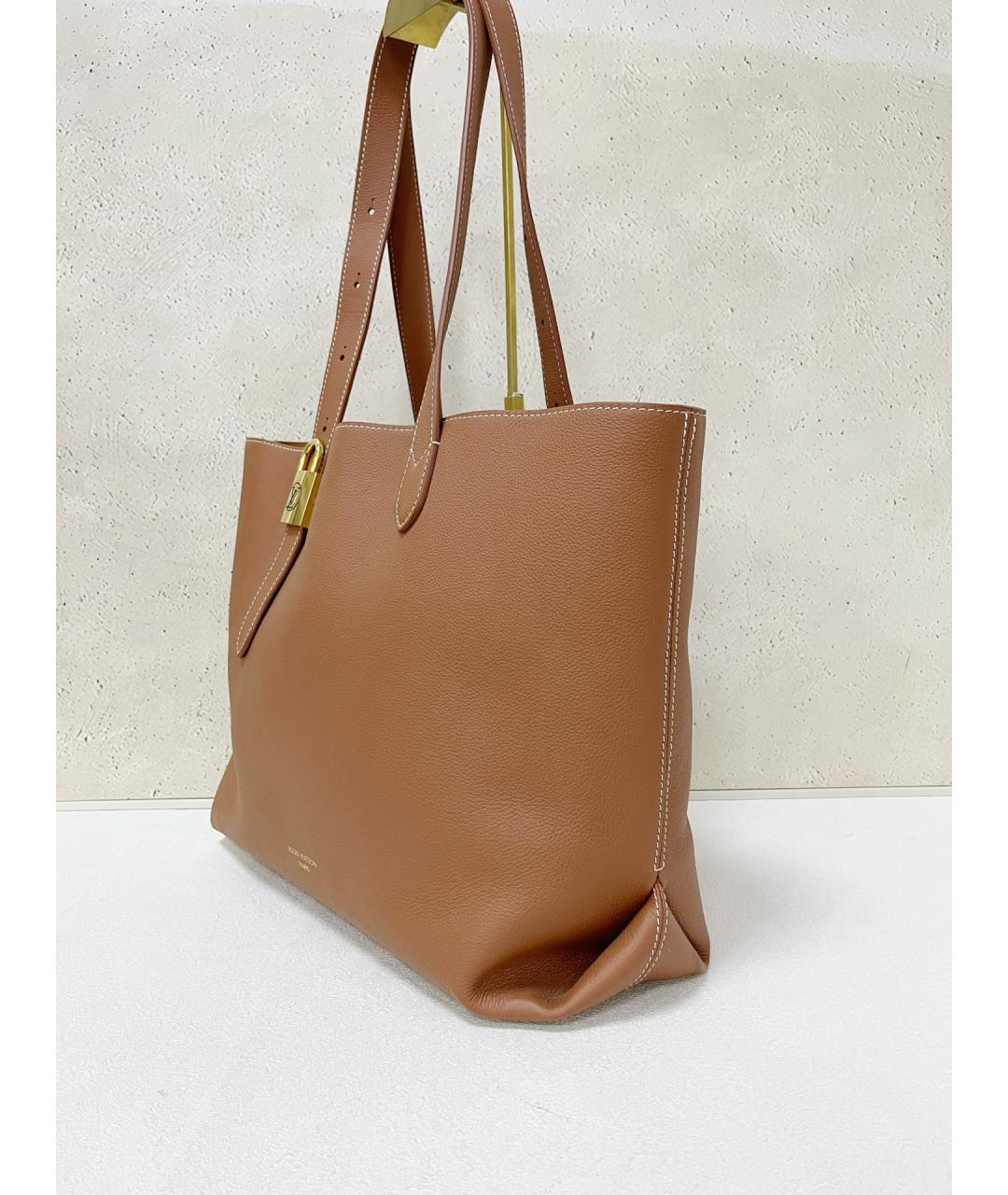 LOUIS VUITTON Коричневая кожаная сумка через плечо, фото 4