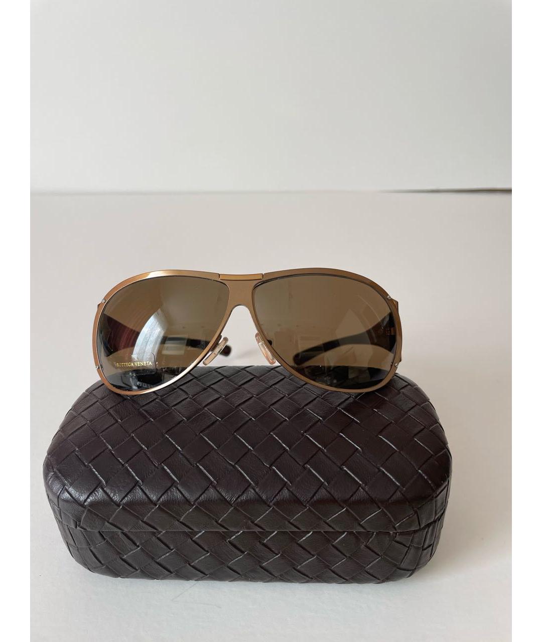 BOTTEGA VENETA Коричневые пластиковые солнцезащитные очки, фото 5