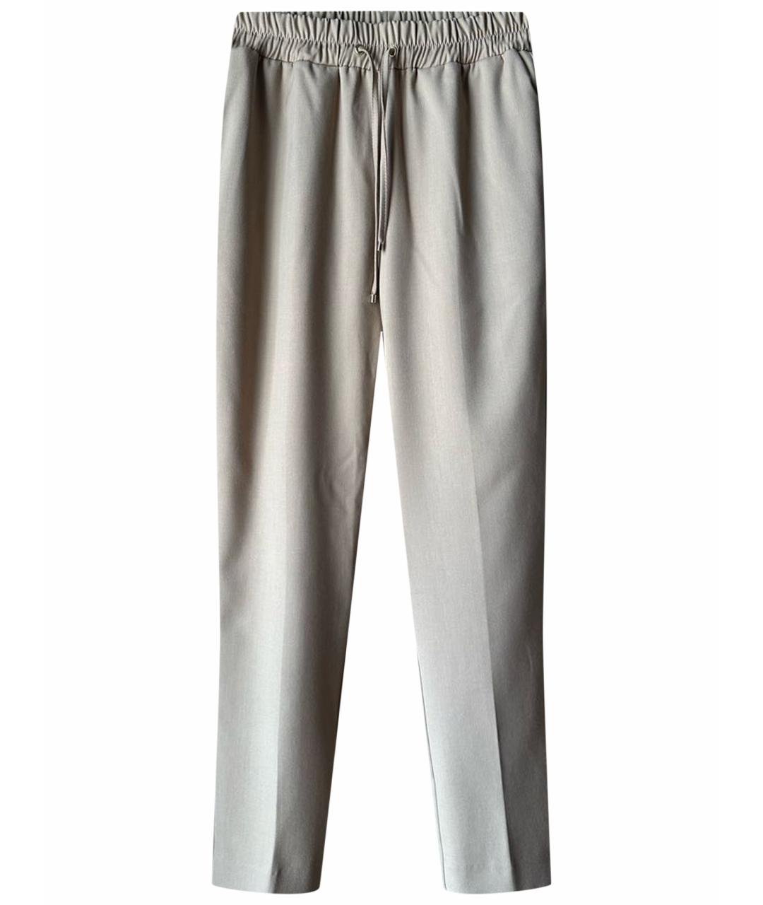 BLUMARINE Бежевые полиэстеровые прямые брюки, фото 1