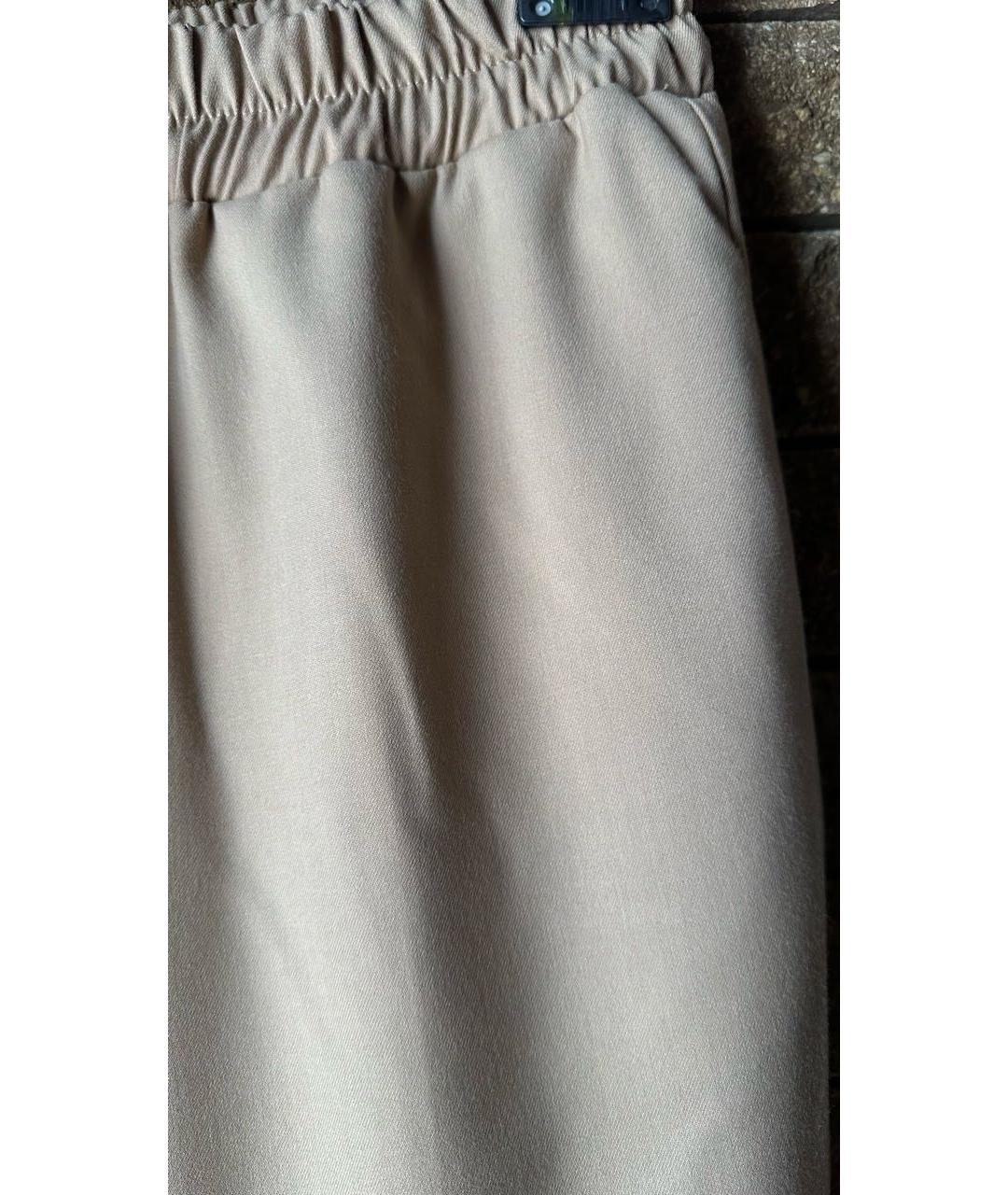 BLUMARINE Бежевые полиэстеровые прямые брюки, фото 4