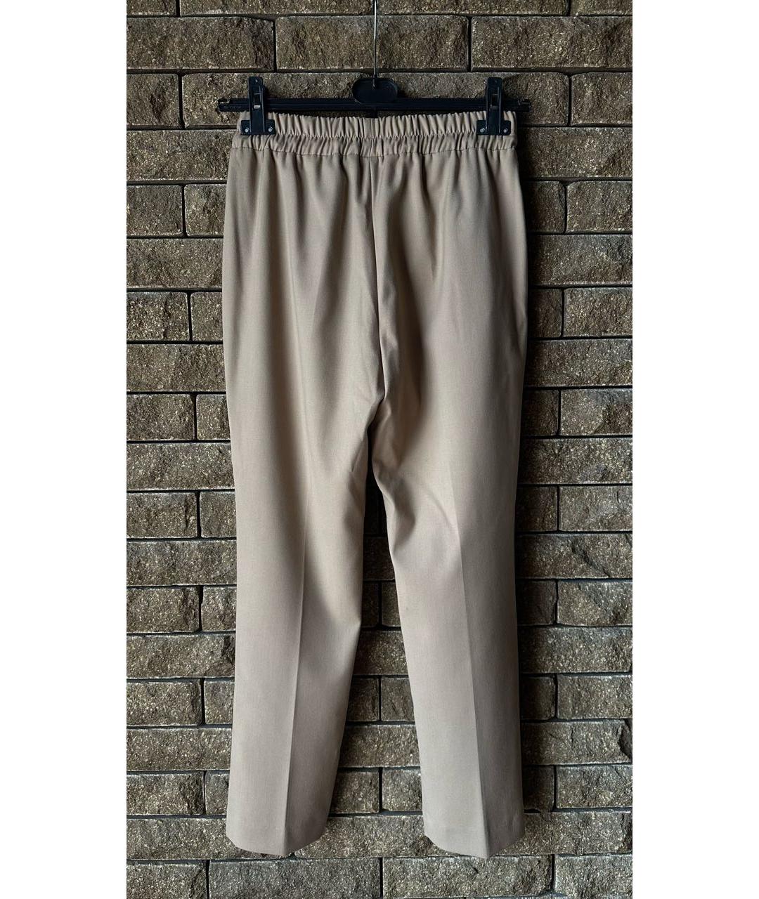 BLUMARINE Бежевые полиэстеровые прямые брюки, фото 2
