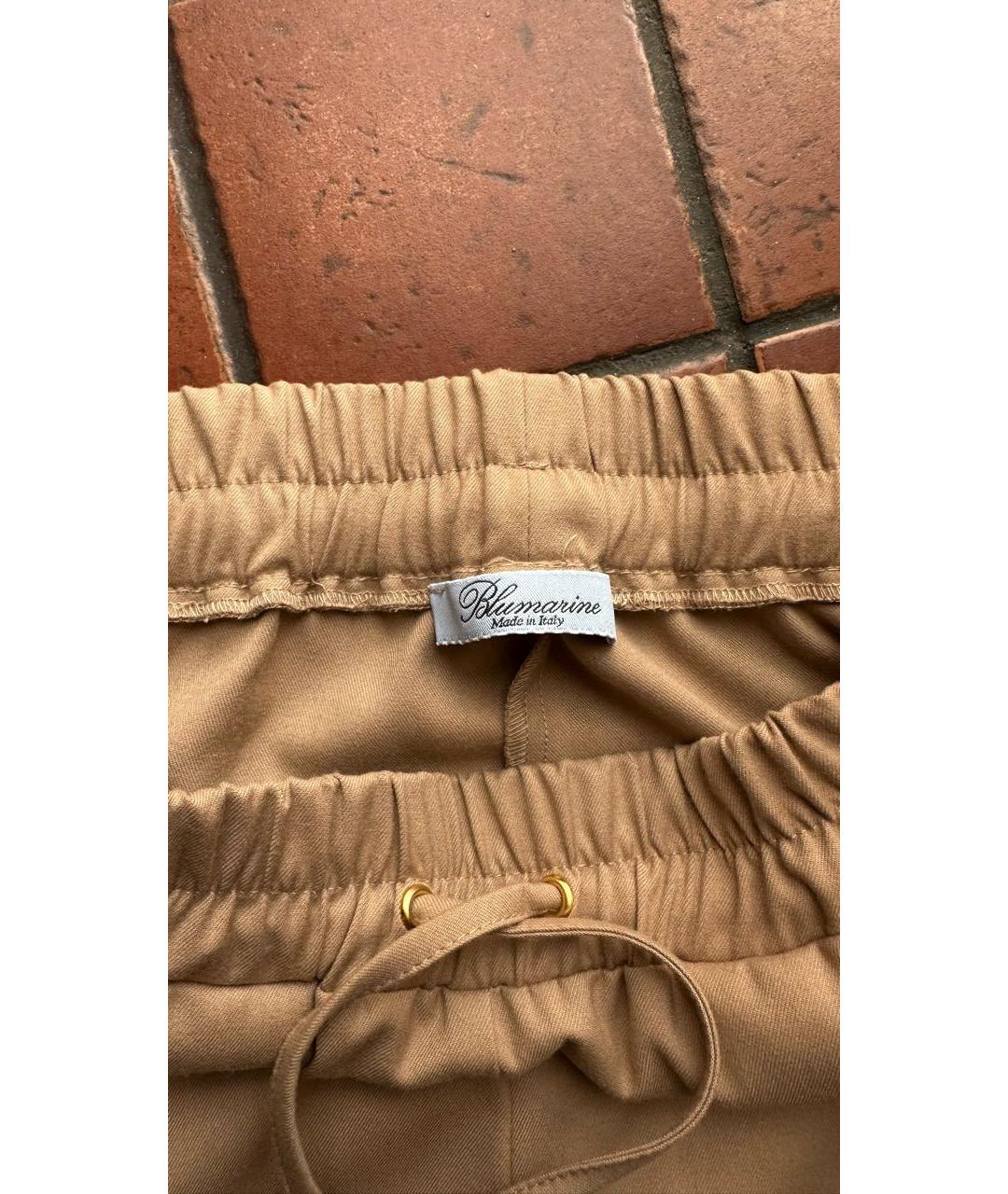 BLUMARINE Бежевые полиэстеровые прямые брюки, фото 3