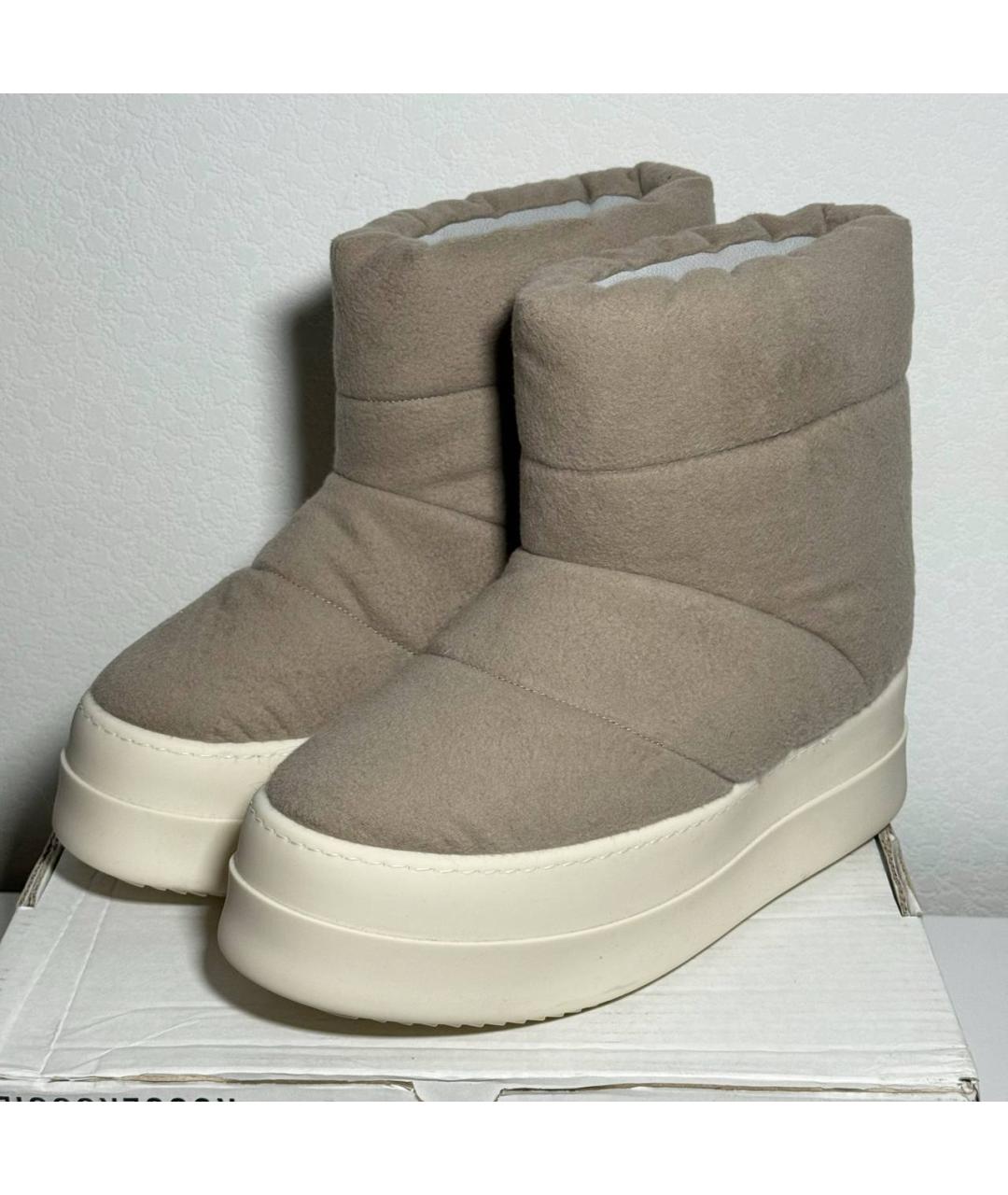 RICK OWENS DRKSHDW Бежевые высокие ботинки, фото 3