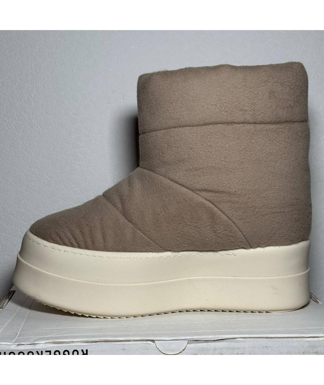 RICK OWENS DRKSHDW Бежевые высокие ботинки, фото 5