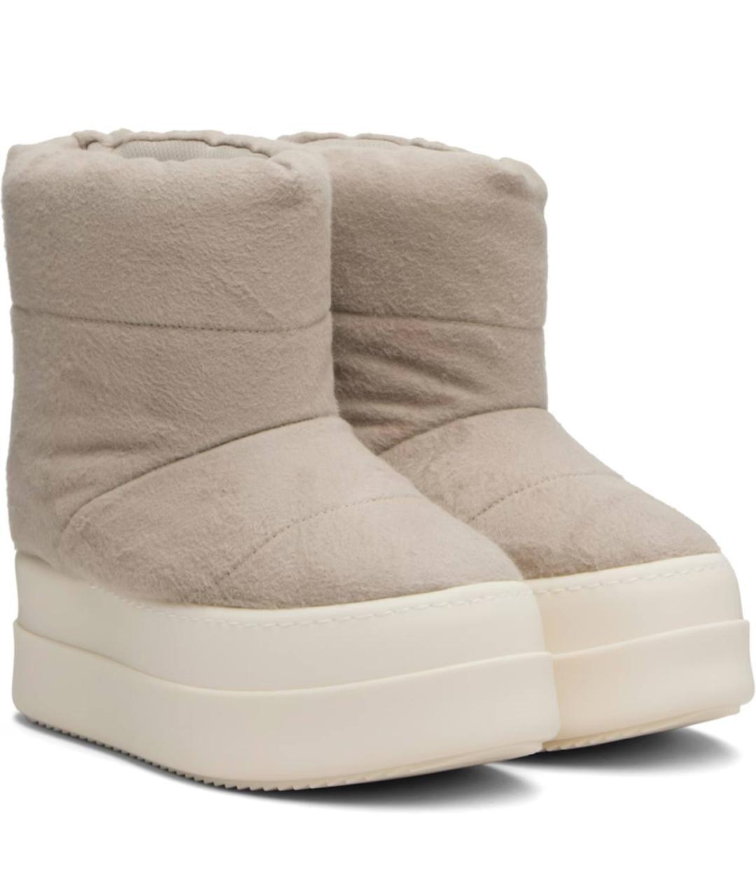 RICK OWENS DRKSHDW Бежевые высокие ботинки, фото 4