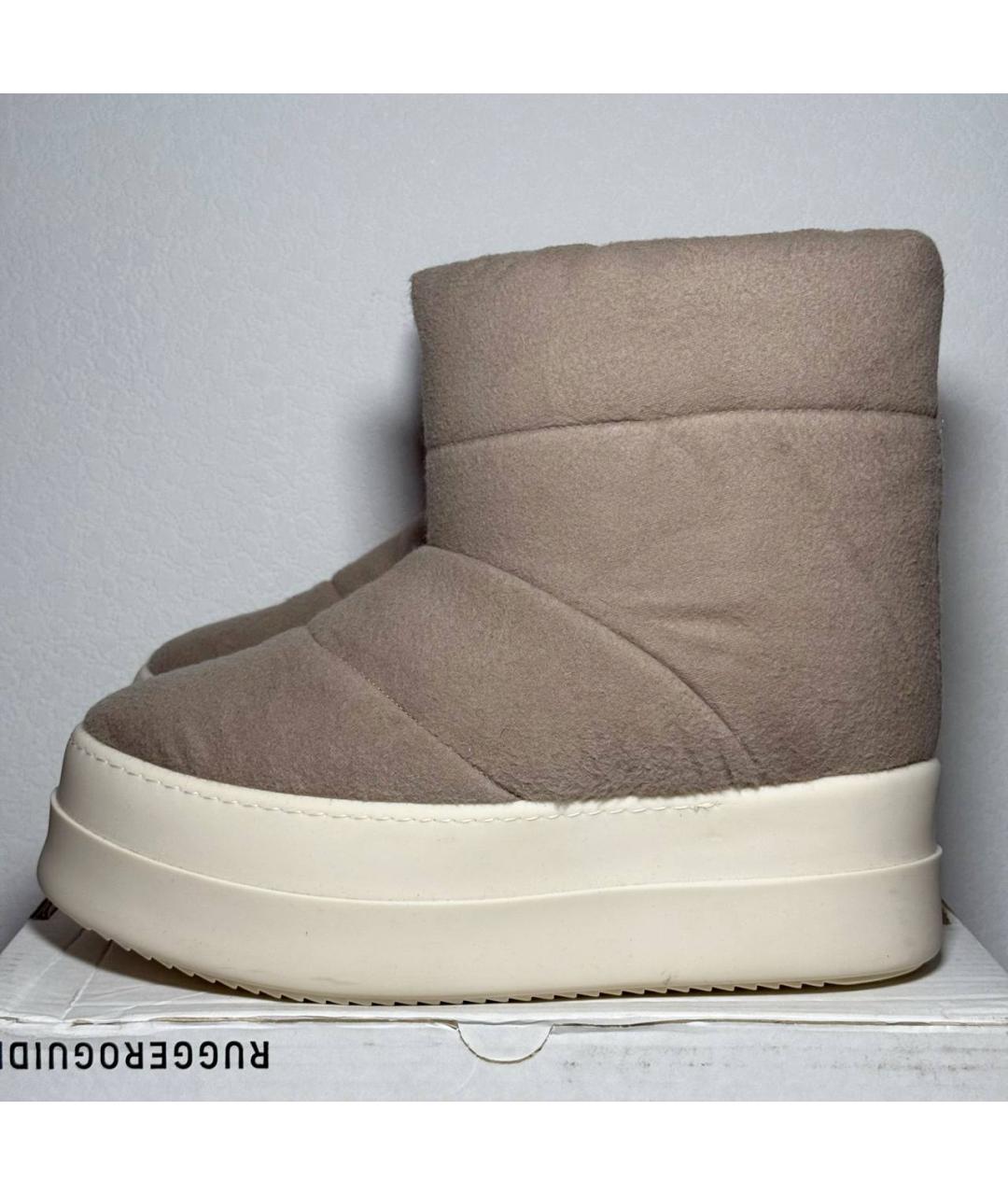 RICK OWENS DRKSHDW Бежевые высокие ботинки, фото 8