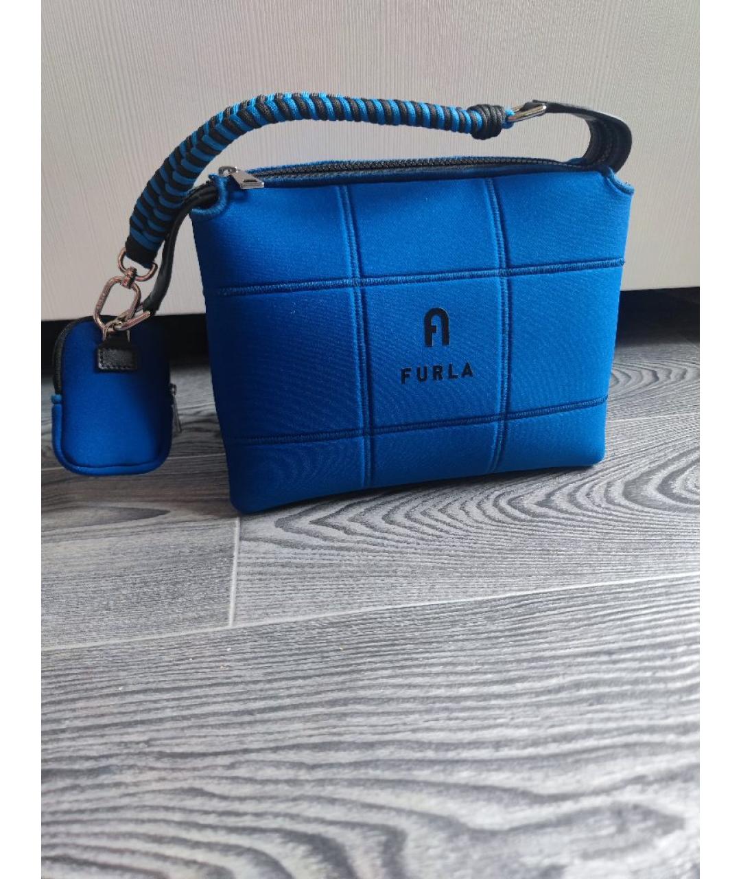 FURLA Синяя сумка с короткими ручками, фото 2