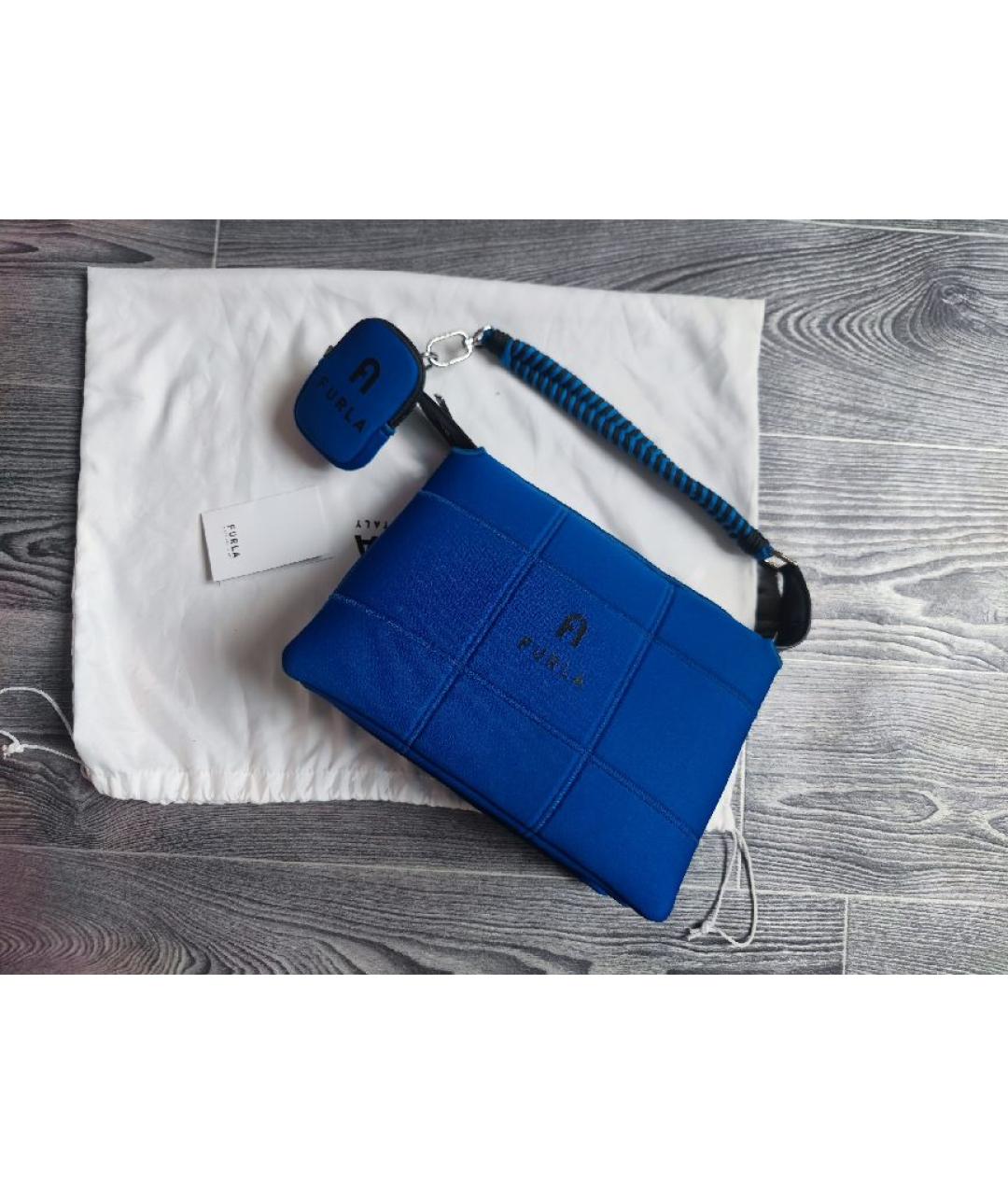 FURLA Синяя сумка с короткими ручками, фото 5