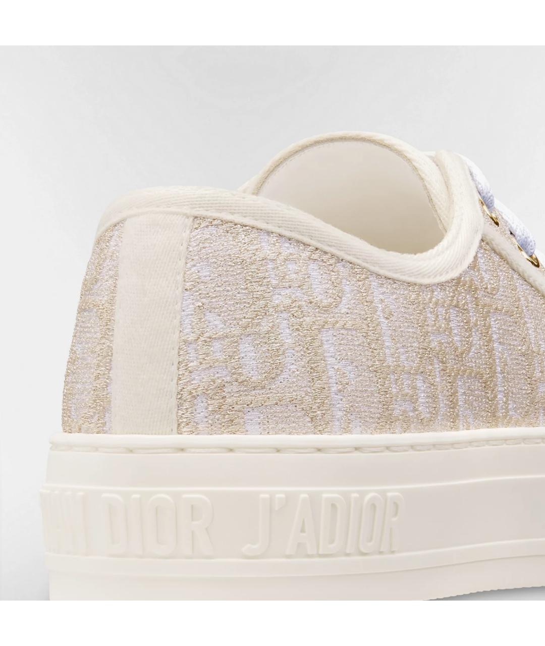 CHRISTIAN DIOR Золотые текстильные кеды, фото 3