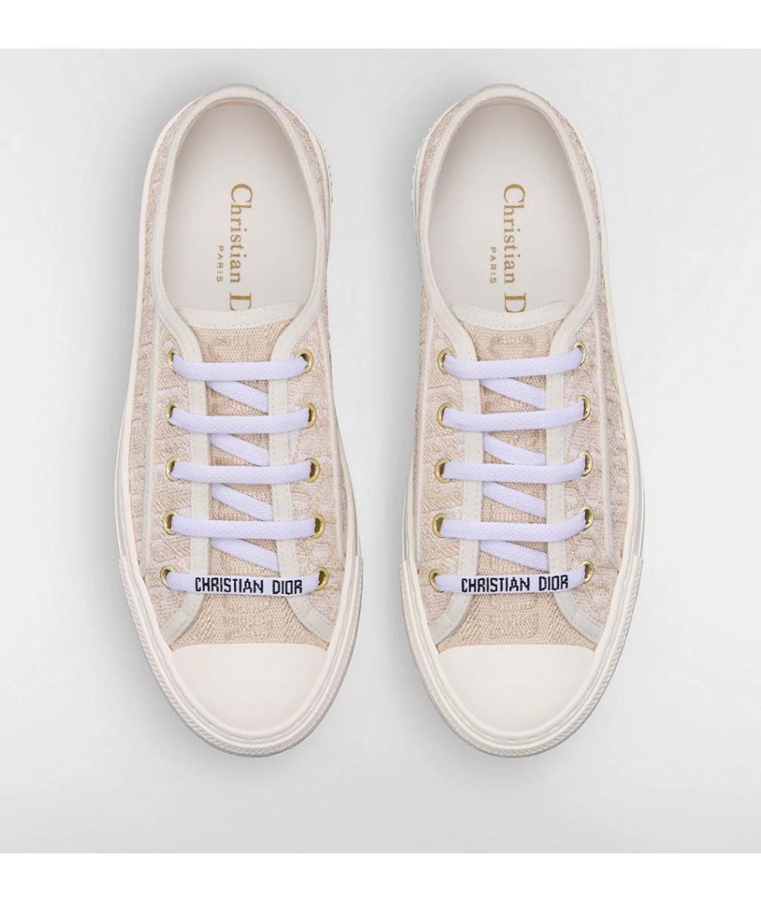 CHRISTIAN DIOR Золотые текстильные кеды, фото 2