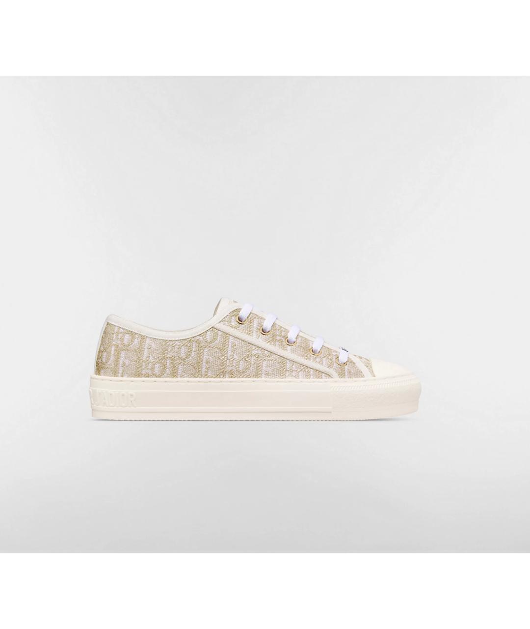 CHRISTIAN DIOR Золотые текстильные кеды, фото 5