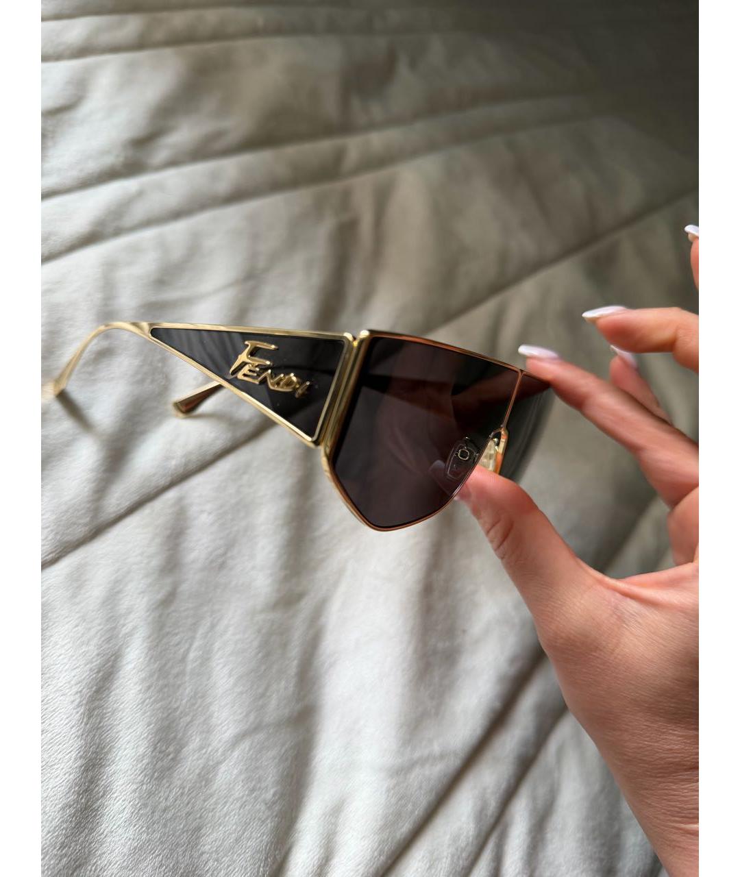 FENDI Черные металлические солнцезащитные очки, фото 8