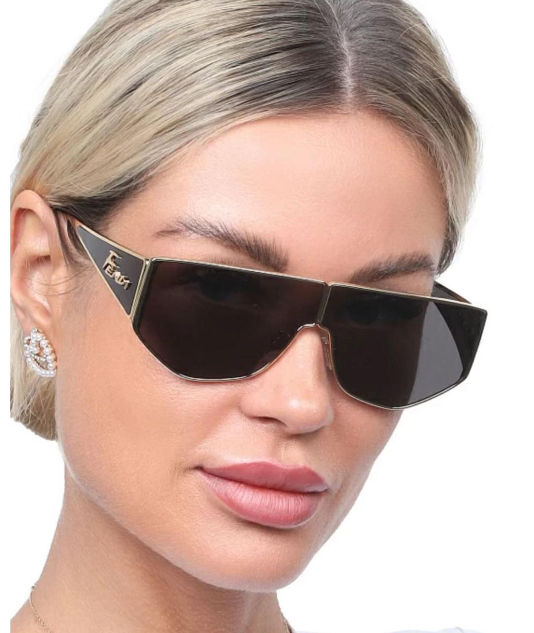 FENDI Черные металлические солнцезащитные очки, фото 2