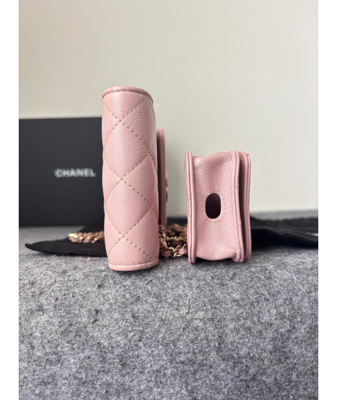 CHANEL Розовая кожаная сумка через плечо, фото 5