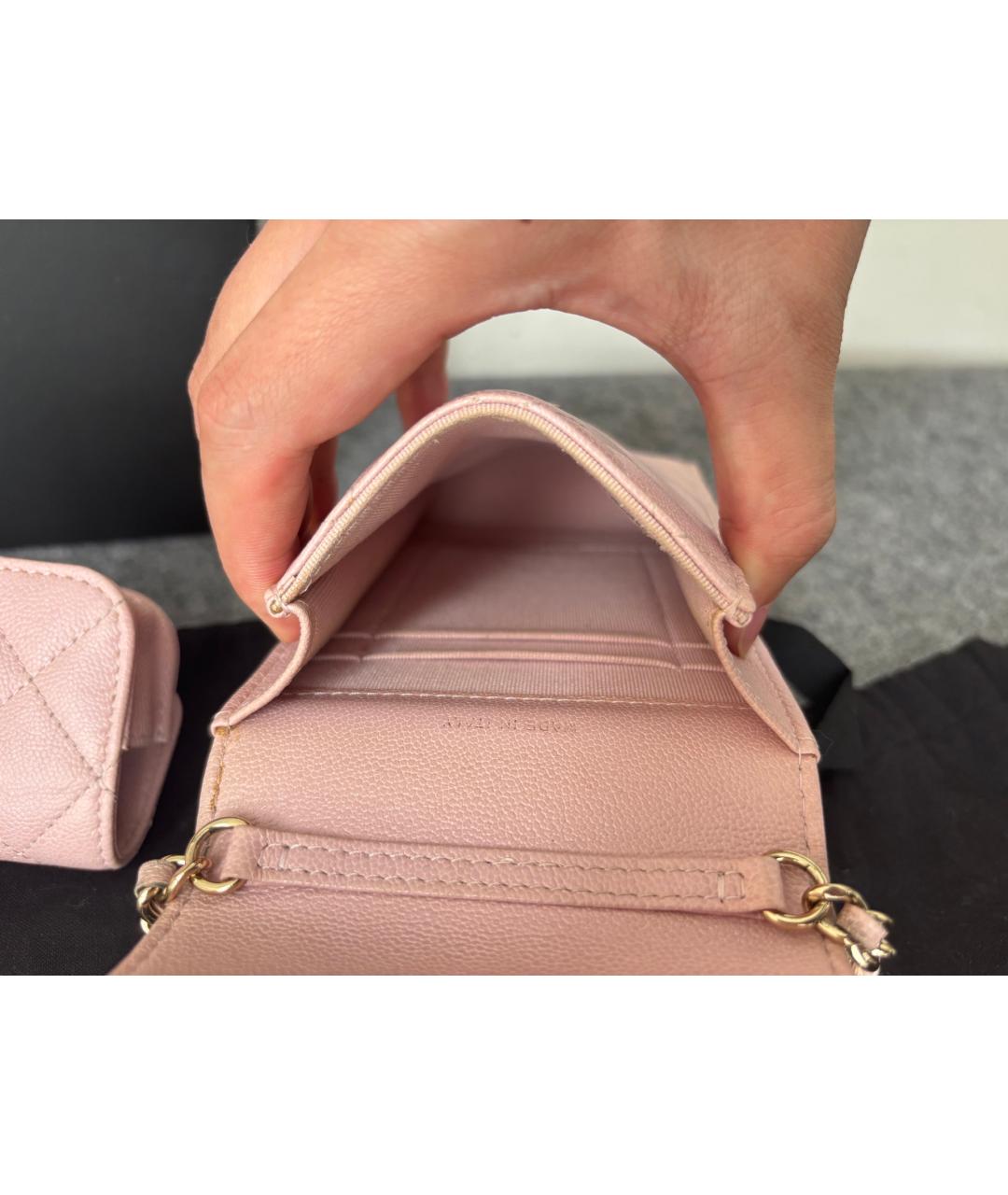 CHANEL Розовая кожаная сумка через плечо, фото 8