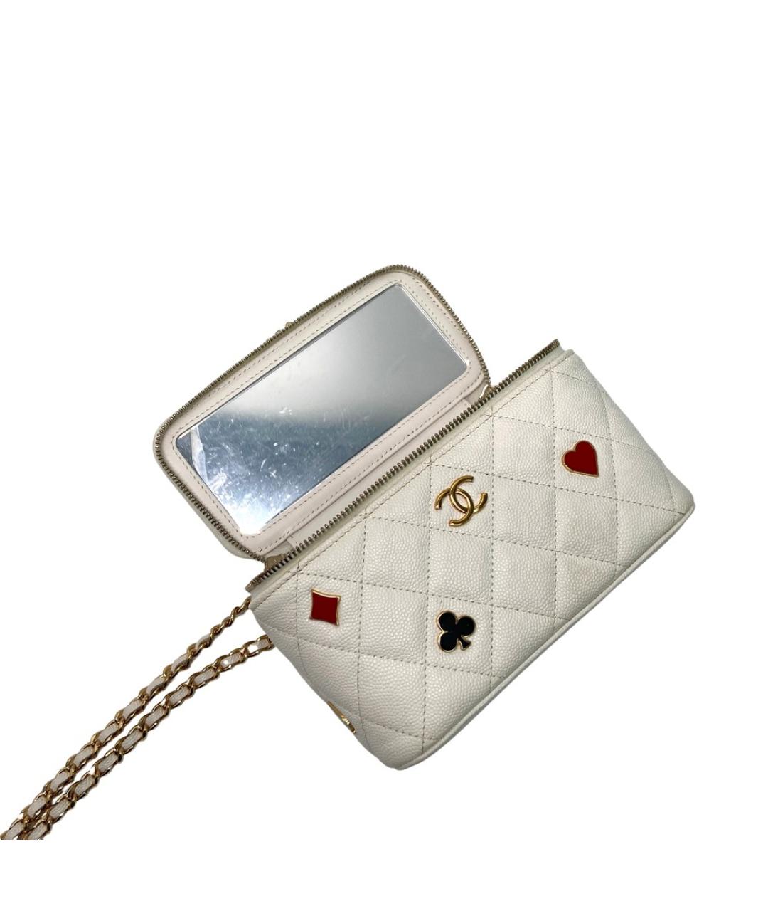 CHANEL Белая кожаная сумка через плечо, фото 7