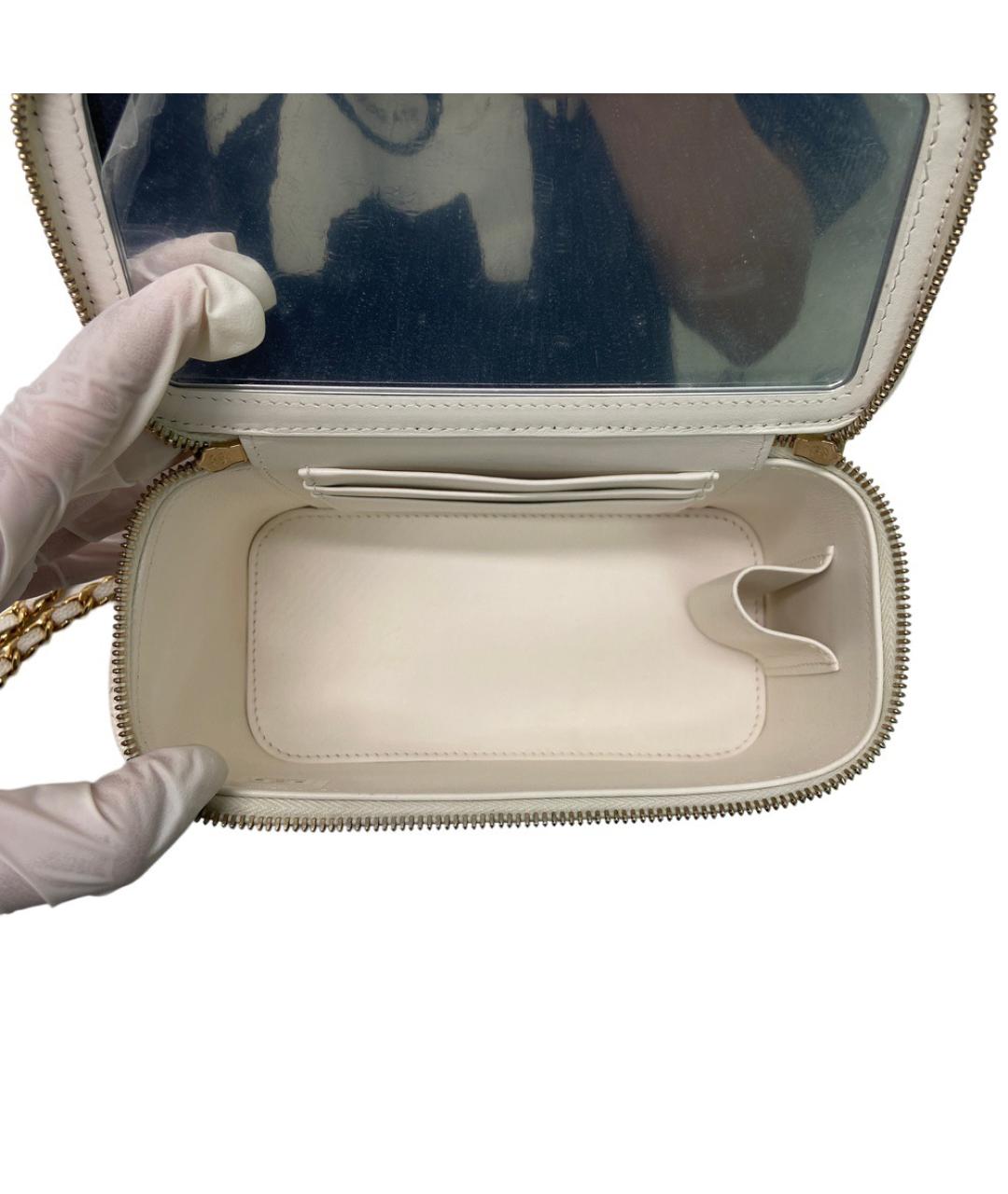 CHANEL Белая кожаная сумка через плечо, фото 8