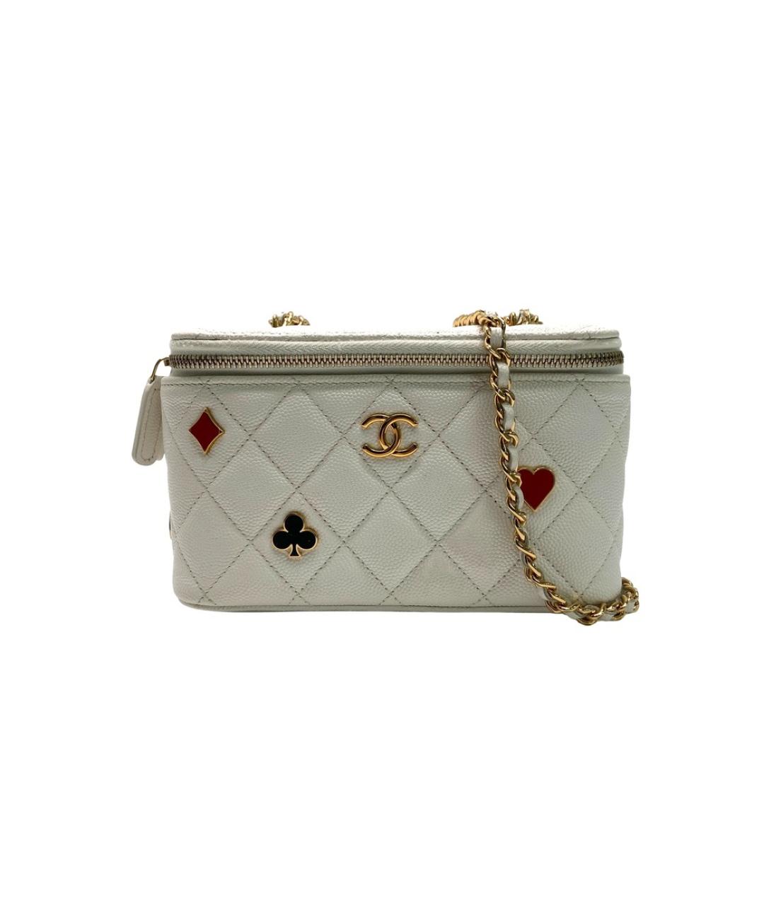 CHANEL Белая кожаная сумка через плечо, фото 9